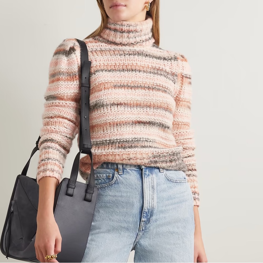 NWOT. A.L.C. ‘Selena’ striped knitted turtleneck sweater, size xs